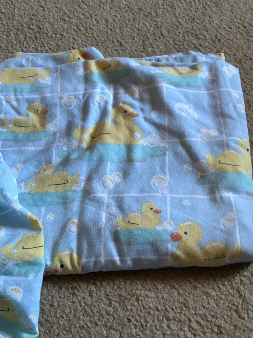 Rubber Ducky Print Twin Sheets Bubbles and bathtub Nick & Nora